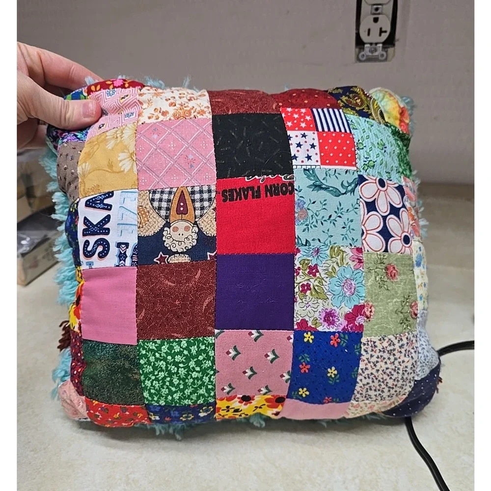 Multicolor Owl Pattern Patchwork Latch Hook Granny Square‎ Throw Pillow 13